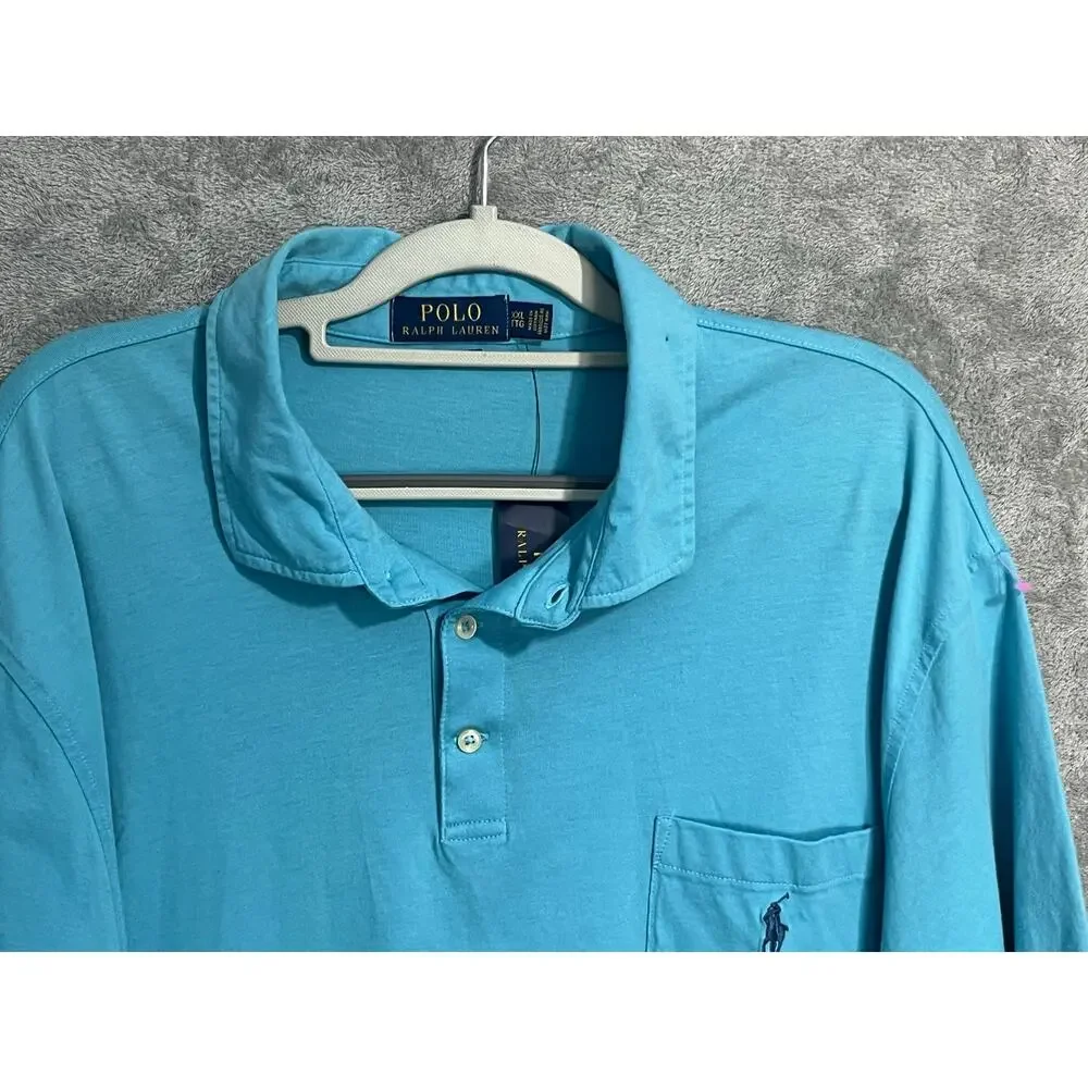 Polo Ralph Lauren Polo Shirt XXL Blue Classic Fit Work Golf Casual NWT